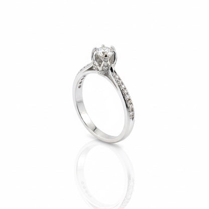 18ct White Gold Diamond Encrusted Claw Ring