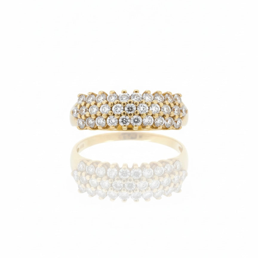 9ct Triple Lane Zirconia Eternity Ring