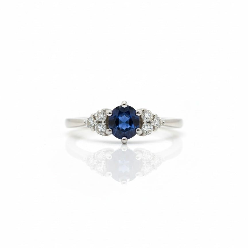 18ct White Gold Sapphire And Diamond Ring