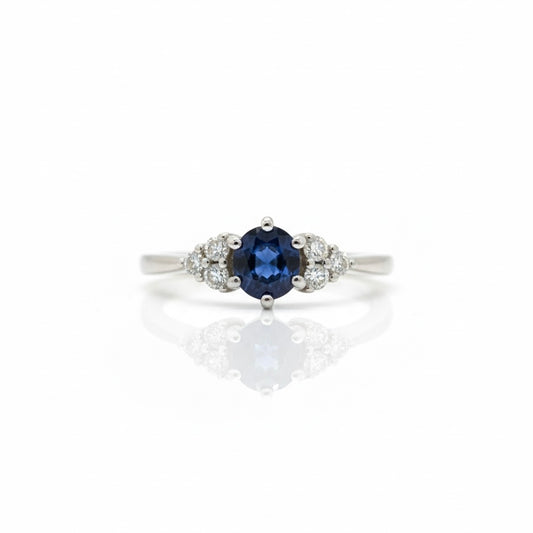 18ct White Gold Sapphire And Diamond Ring