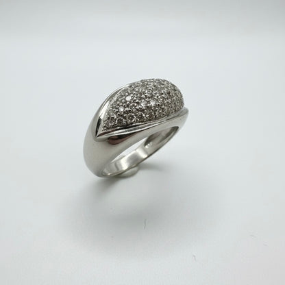 18ct White Gold Horizontal Marquees Cluster Diamond Ring