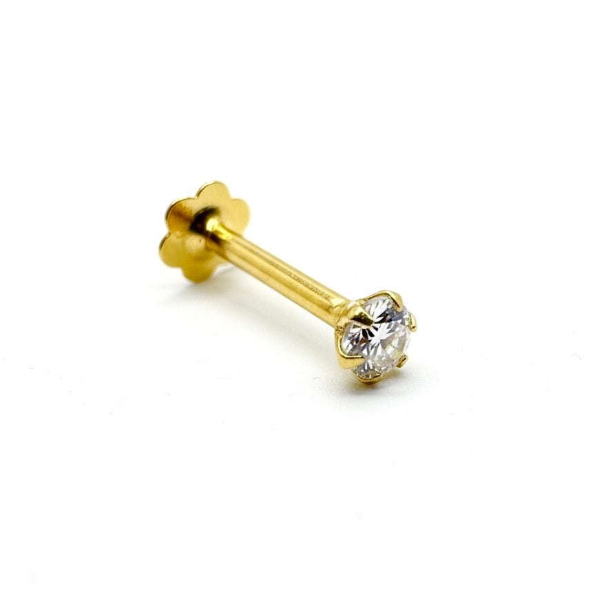 18ct Solitaire Stud With Zirconia S