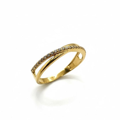 22ct Double Cross Zirconia Eternity