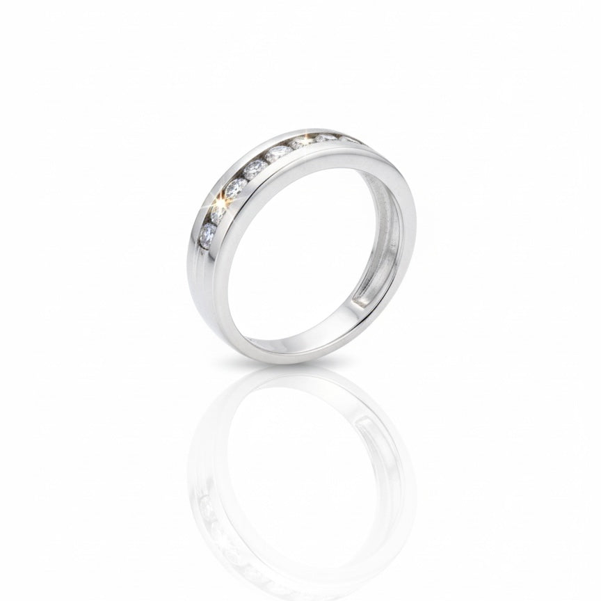 18ct White Gold Chanel Set Diamond Ring