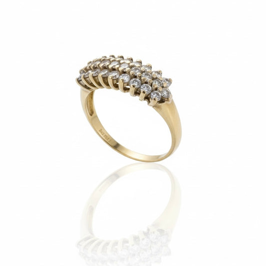 9ct Triple Lane Zirconia Eternity Ring