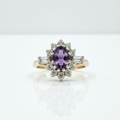 9ct Amethyst And Zirconia Ring