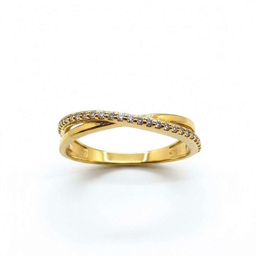 22ct Double Cross Zirconia Eternity