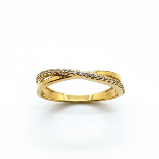 22ct Double Cross Zirconia Eternity