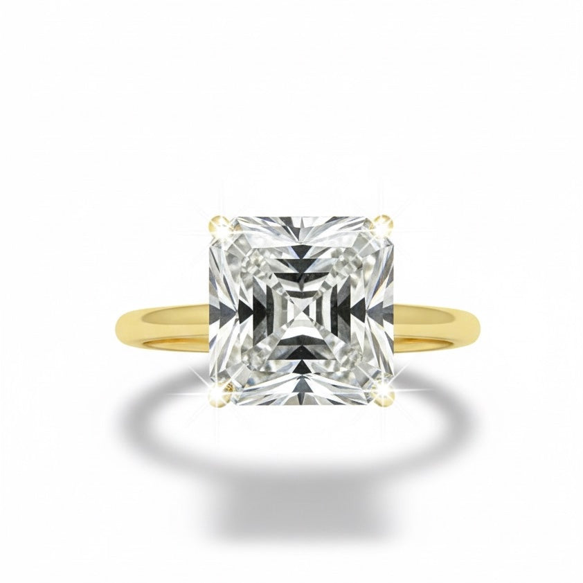 18ct Solitaire Diamond Asscher Cut Ring