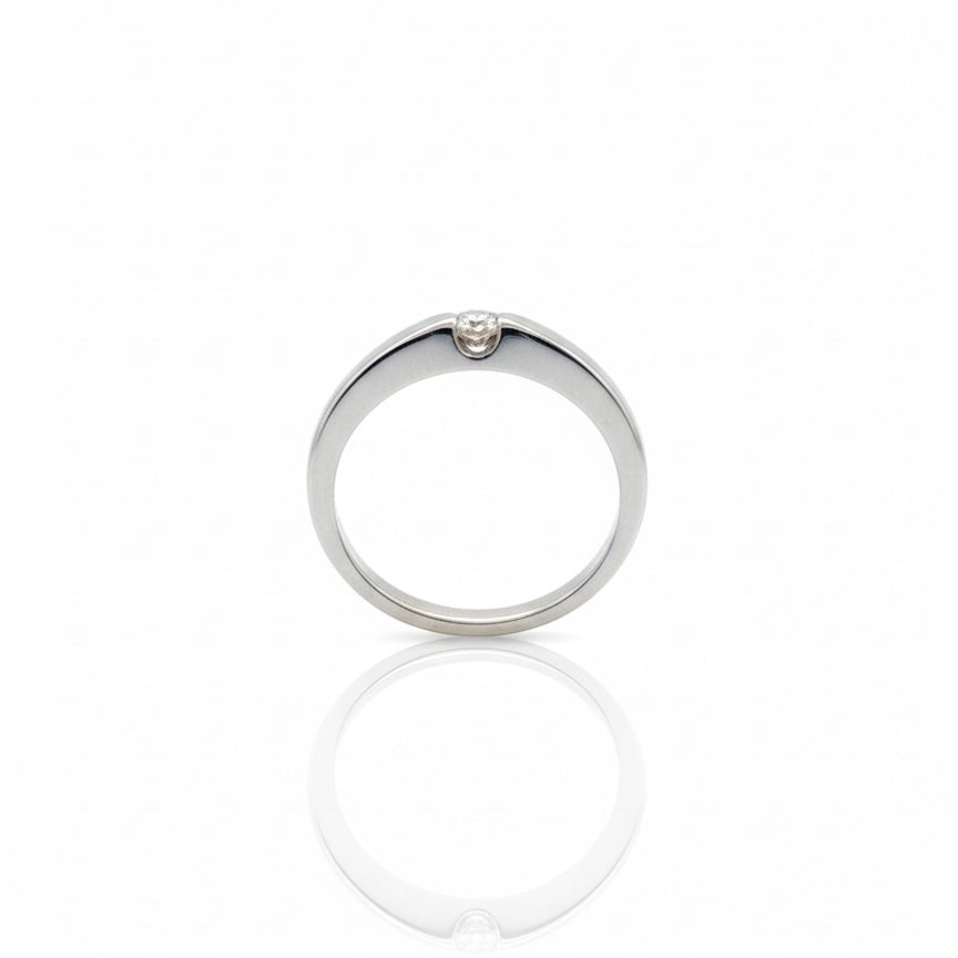 18ct White Gold Clawless Channel Set Floating Exposed Diamond Ring