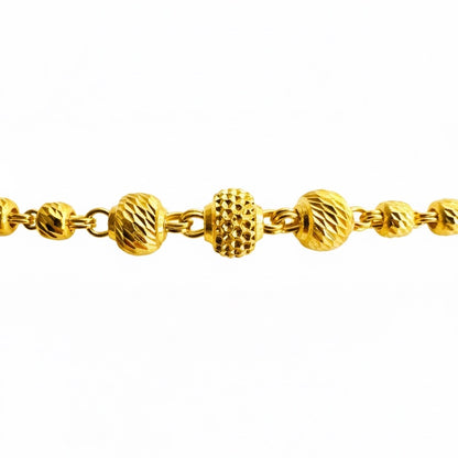 22ct Diamond Cut Ball Link Bracelet