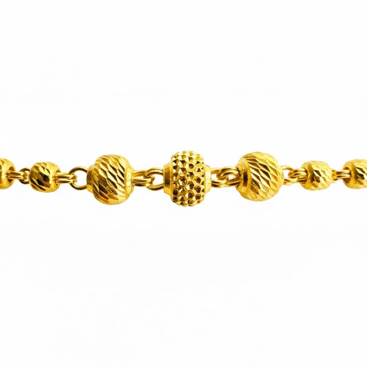 22ct Diamond Cut Ball Link Bracelet