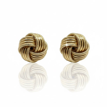 9ct Hand Crafted Ball Twisted Stud Earring