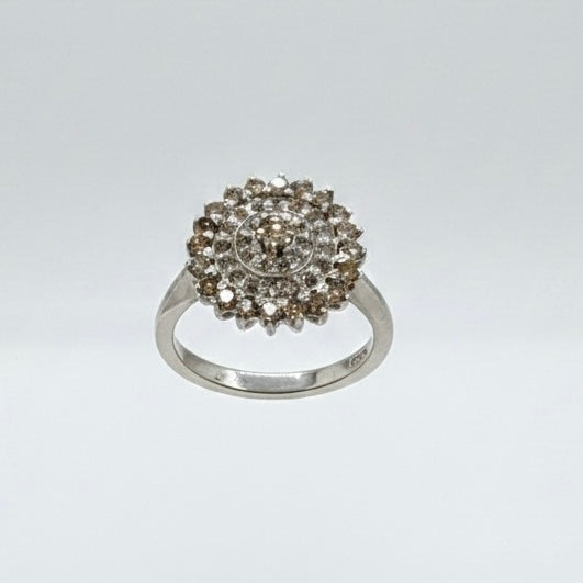 18ct White Gold Faint Yellow Diamond Ring