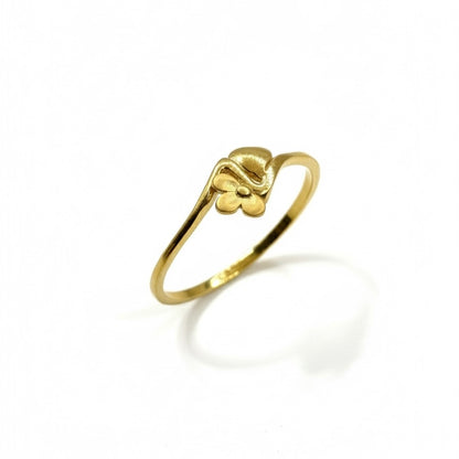 22ct Hand Made Heart And Leaf Ring