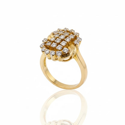 14ct Fancy Centre Cluster Diamond Ring