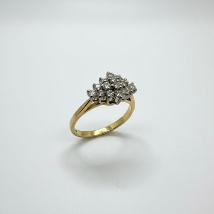 18ct Horizontal Marquees Cluster Set Diamond Ring