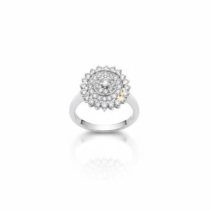 18ct White Gold Faint Yellow Diamond Ring