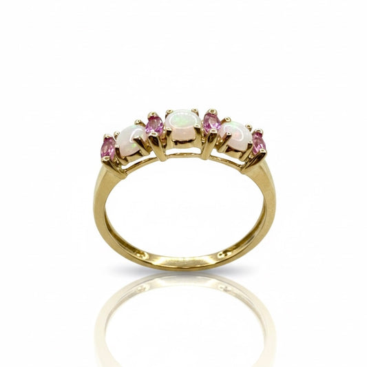 9ct Opal And Amethyst Ring