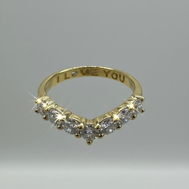 9ct V Eternity Zirconia Ring