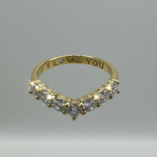 9ct V Eternity Zirconia Ring