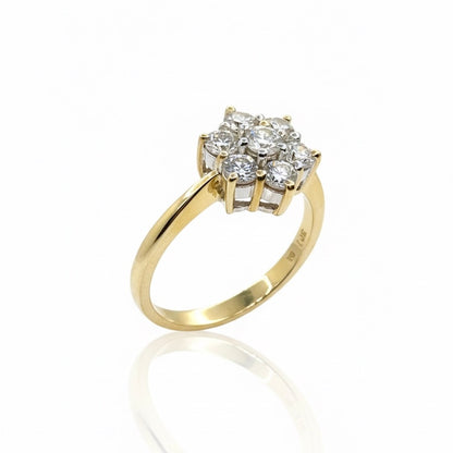 9ct Honey Comb Set Zirconia Ring