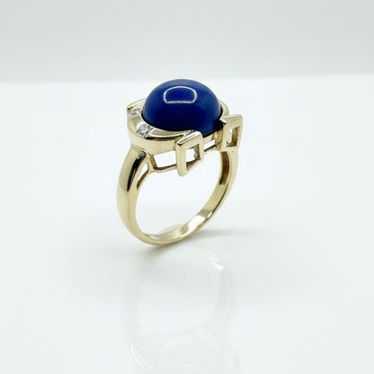 9ct Lapis Omega Ring