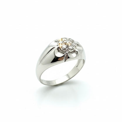 14ct White Gold Cluster Set Diamond Ring