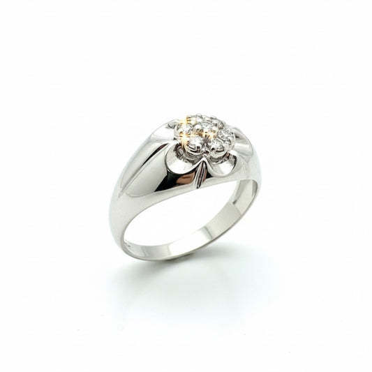 14ct White Gold Cluster Set Diamond Ring