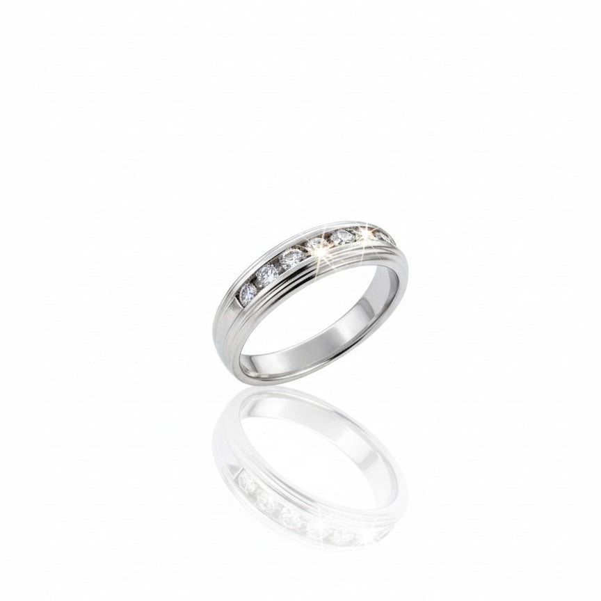 9ct White Gold Channel Set Eternity Diamond Ring