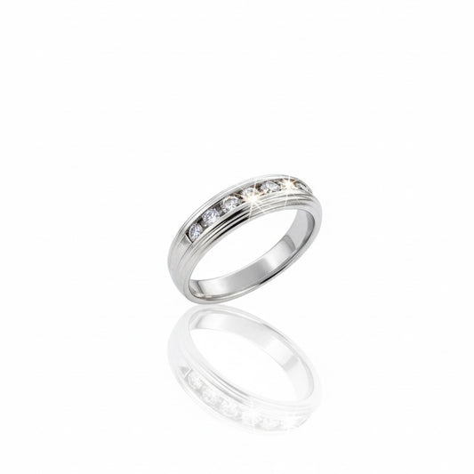 9ct White Gold Channel Set Eternity Diamond Ring