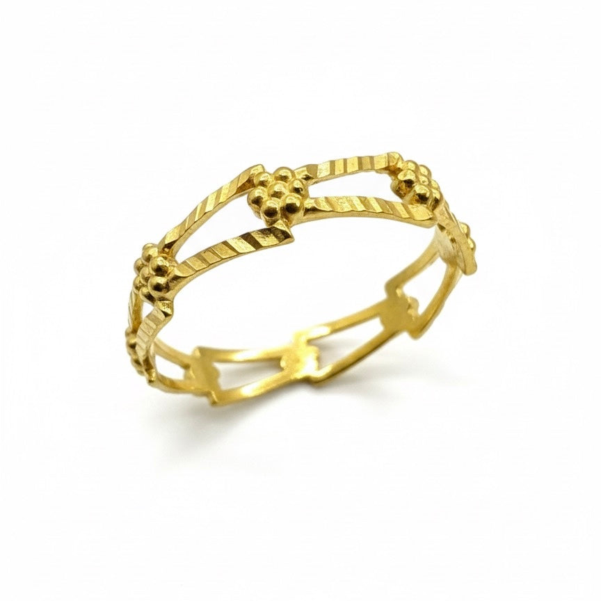 22ct Diamond Cut Link Band Ring