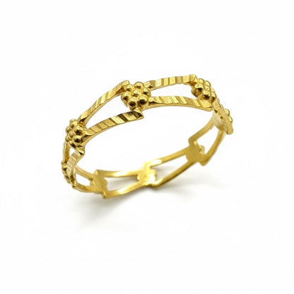 22ct Diamond Cut Link Band Ring