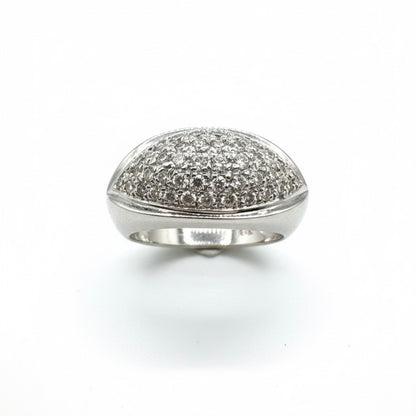 18ct White Gold Horizontal Marquees Cluster Diamond Ring