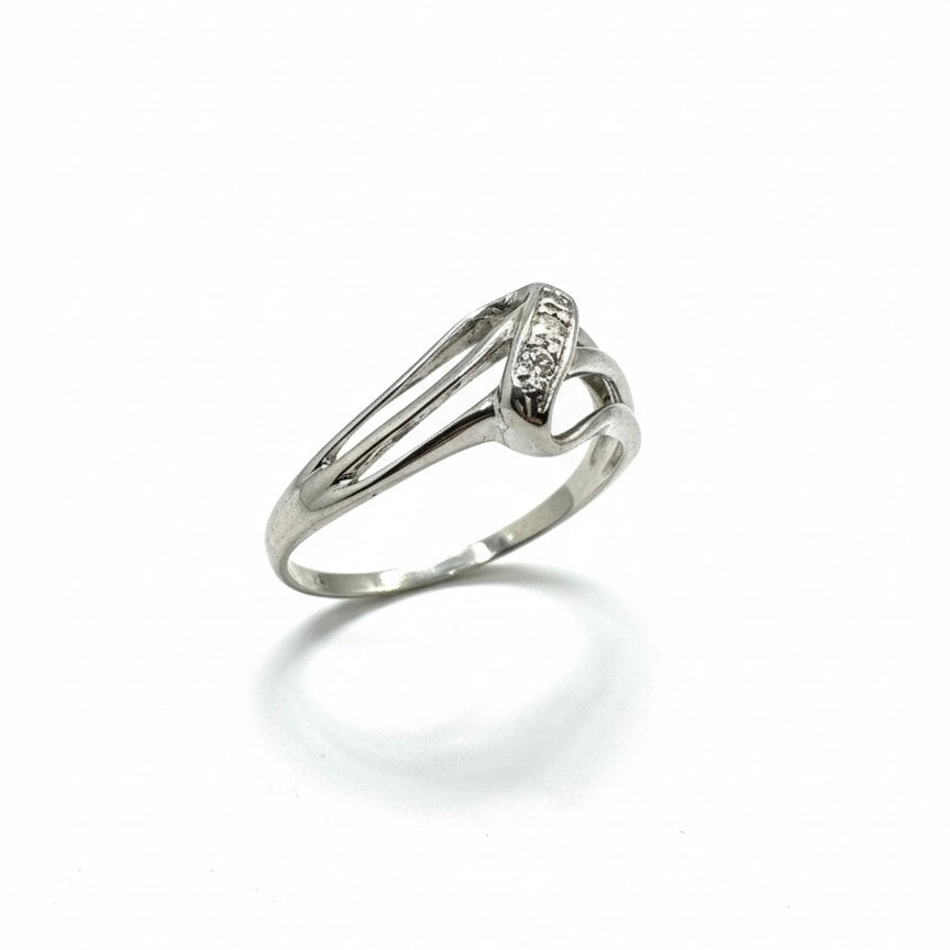 9ct White Gold Triple Diamond Ring