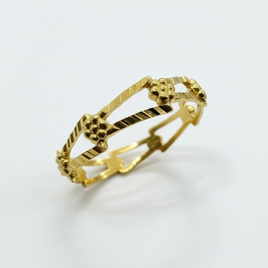 22ct Diamond Cut Link Band Ring