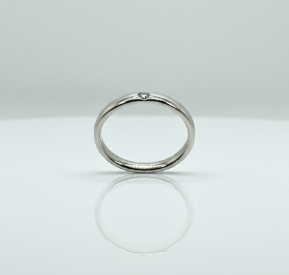 18ct White Gold Channel Set Solitaire Diamond Band