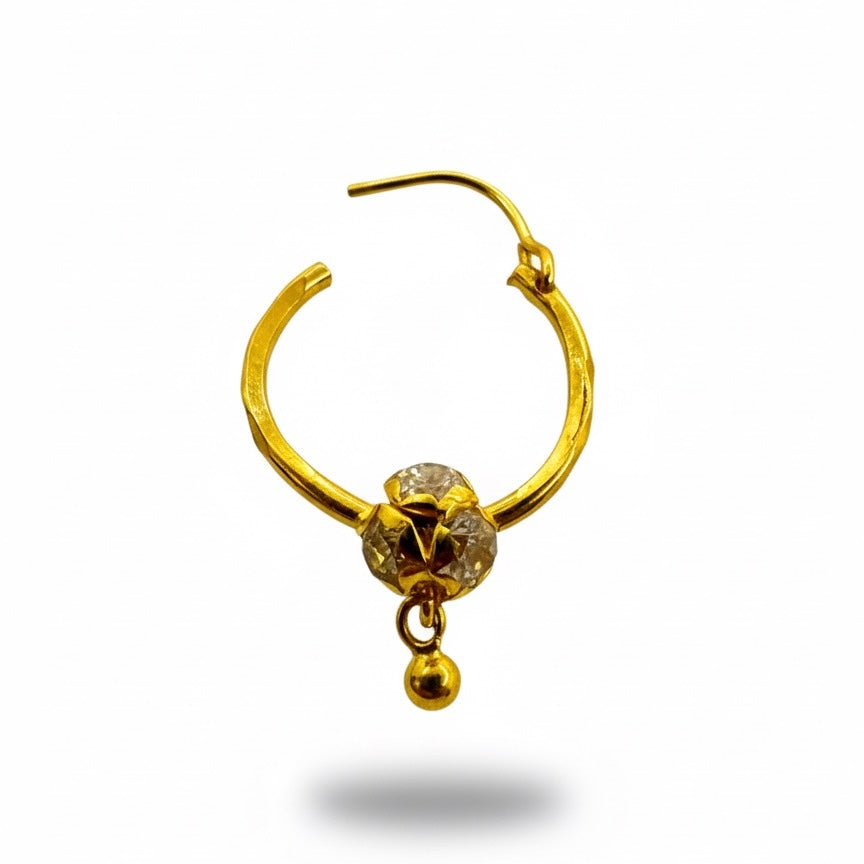 22ct Zirconia Set Spherical Hoops