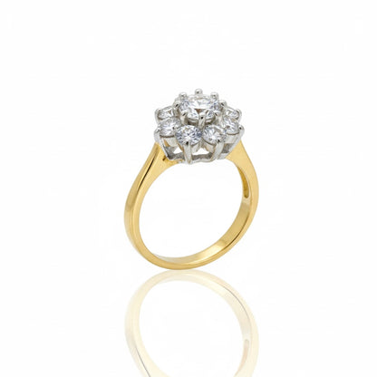 9ct Flower Zirconia Ring