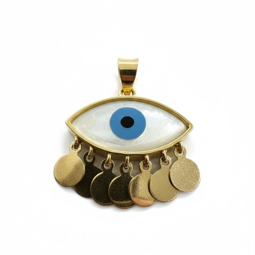 18ct Evil Eye Mother Of Pearl Pendant