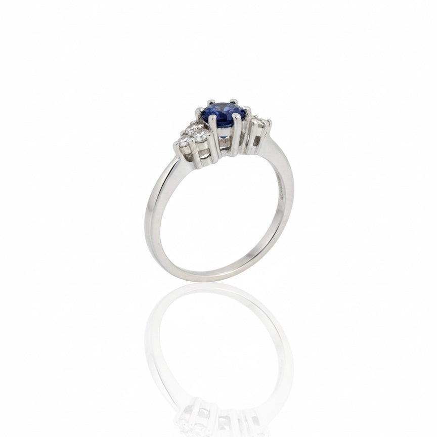 18ct White Gold Sapphire And Diamond Ring
