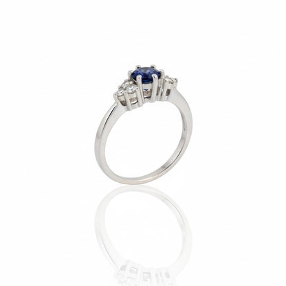 18ct White Gold Sapphire And Diamond Ring
