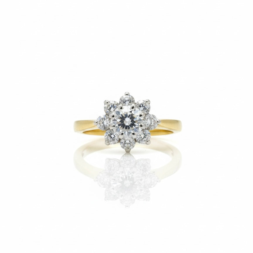 9ct Flower Zirconia Ring