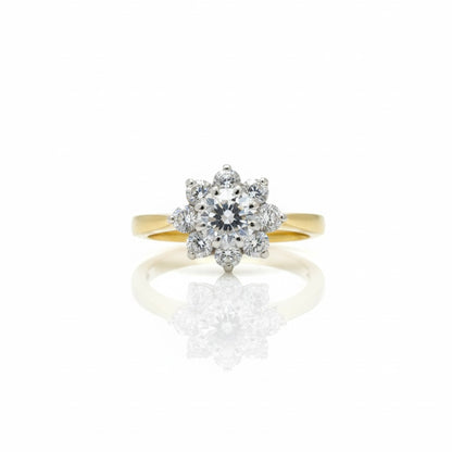 9ct Flower Zirconia Ring