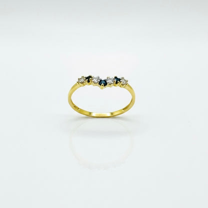 9ct Sapphire and Zirconia V Eternity Ring