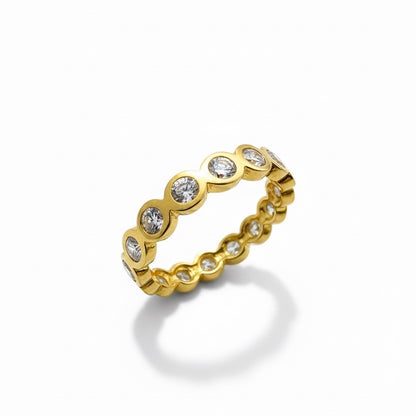22ct Channel Set Zirconia Bubble Band Ring