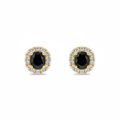 22ct Black Halo Zirconia Pendant Set