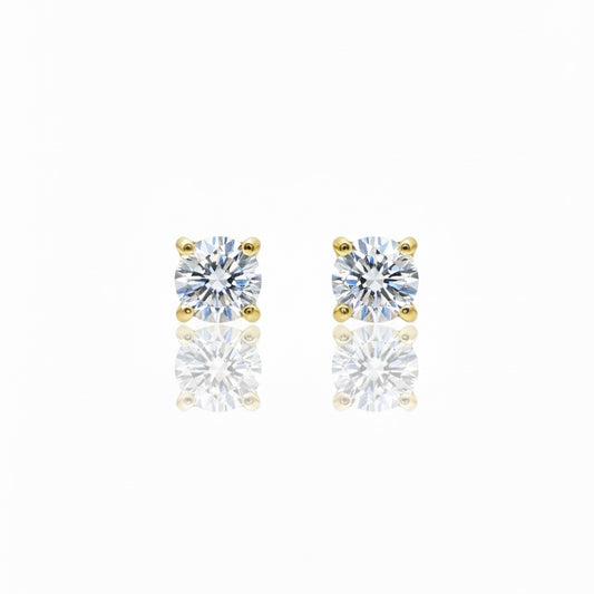 18ct Diamond Solitaire Stud Earrings