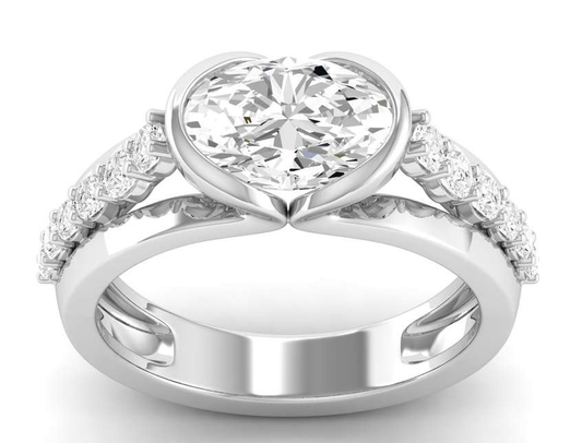 East West Half Bezel Ring - Oval Center | JR152922E
