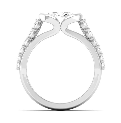 East West Half Bezel Ring - Oval Center | JR152922E